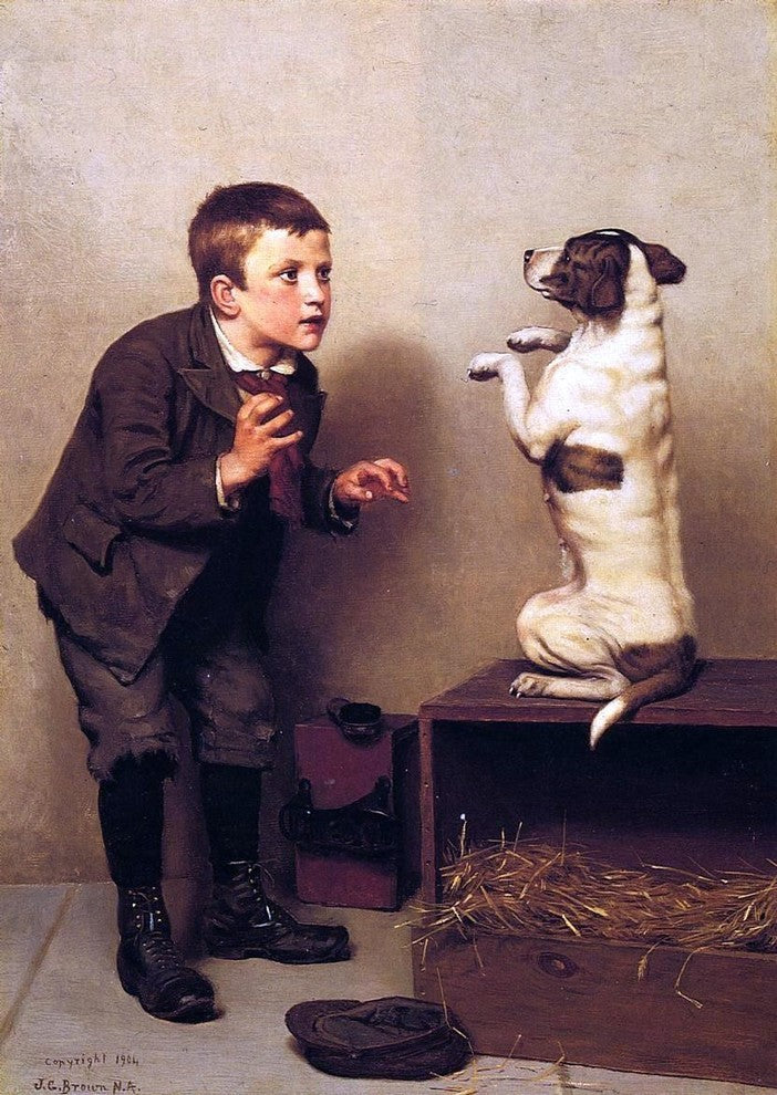 John George Brown Don-t Move, 18"x27" Gallery Wrapped Canvas Print