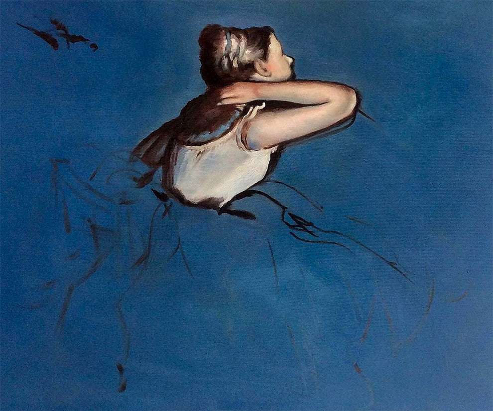 Seated Dancer in Profile, Unframed Loose Canvas