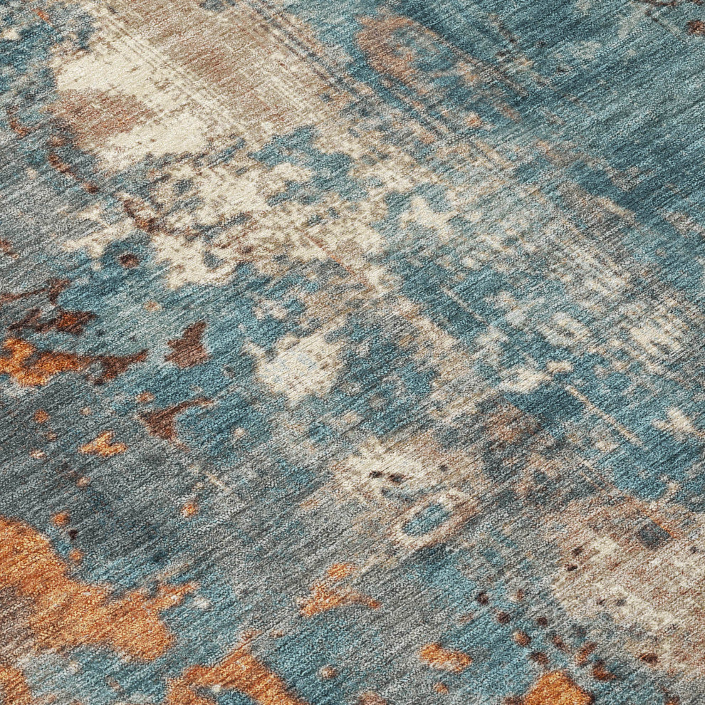 Machine Washable Indoor/Outdoor Chantille ACN1870 Teal 10' x 14' Rug