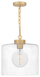 Quoizel ABR1512AB One Light Mini Pendant, Aged Brass Finish