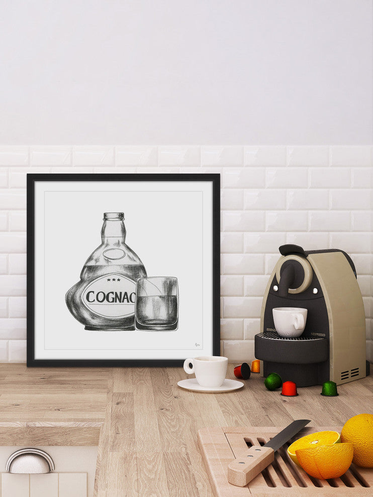 "Cognac Mood II" Framed Painting Print, 32"x32"