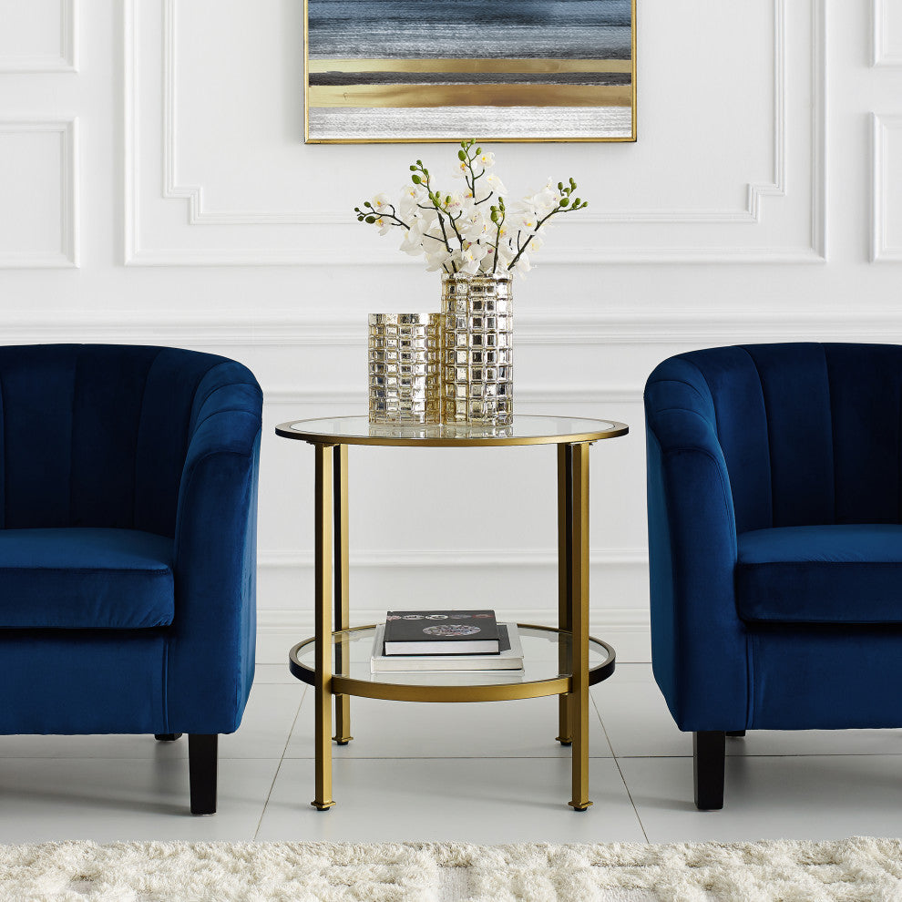 Aimee End Table, Soft Gold