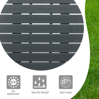 32''D Patio Outdoor Round Coffee Tables, Adirondack Table, Grey