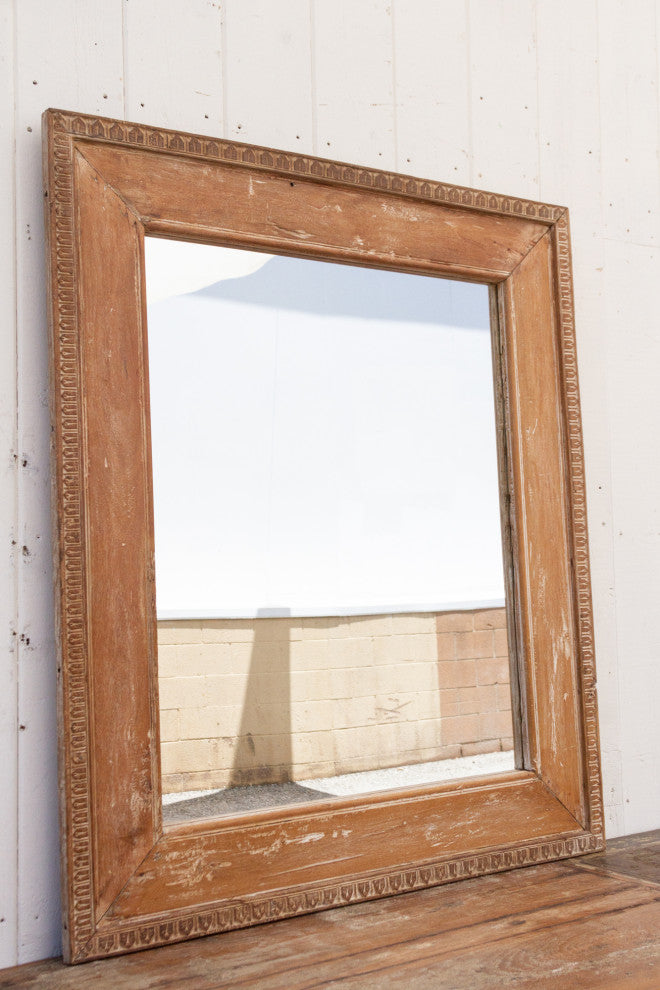 Tall Carved Rustic Mirror Frame