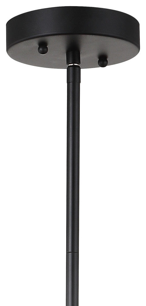 Gigi Metal and Crystal Adjustable LED Drop Pendant, Black and Clear, 13