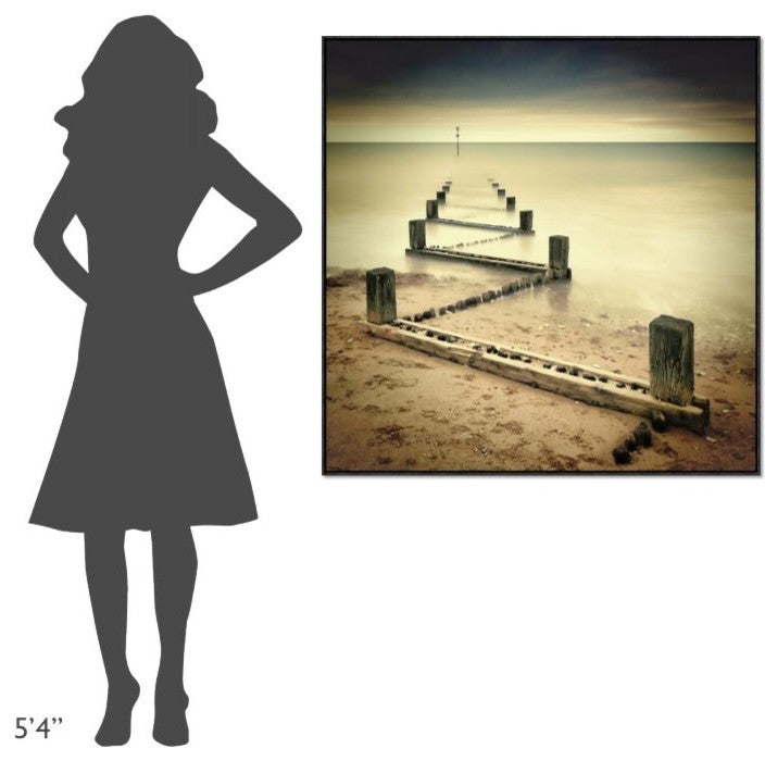"Beach Memories" Framed Canvas Giclee by Michael Oates, 41x41"