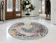 Noori Rug High-Low Westfield Silver/Teal Green Rug, 7'8" Round
