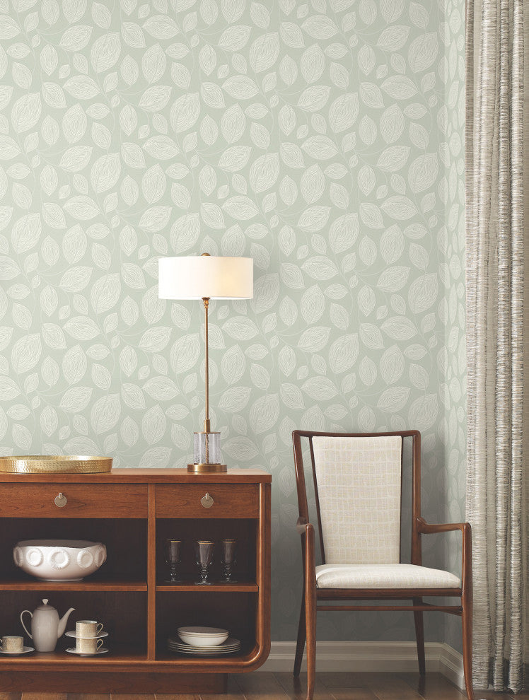 Green Contoured Leaves Wallpaper