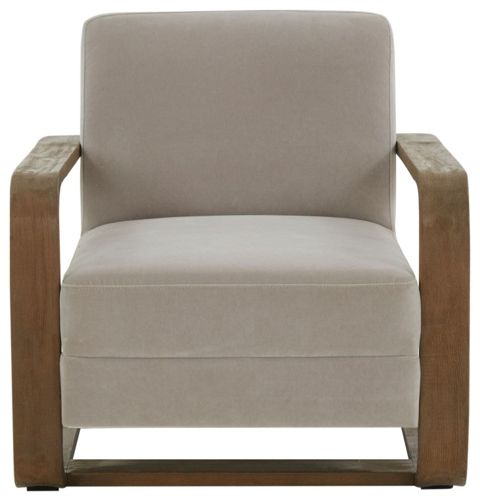 Safavieh Couture Jayshaw Wood Frame Accent Chair, Grey/Brown