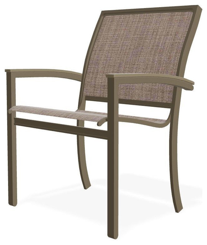 Bazza Sling Stackable Outdoor Dining Chair, Augustine Fennel/Beachwood