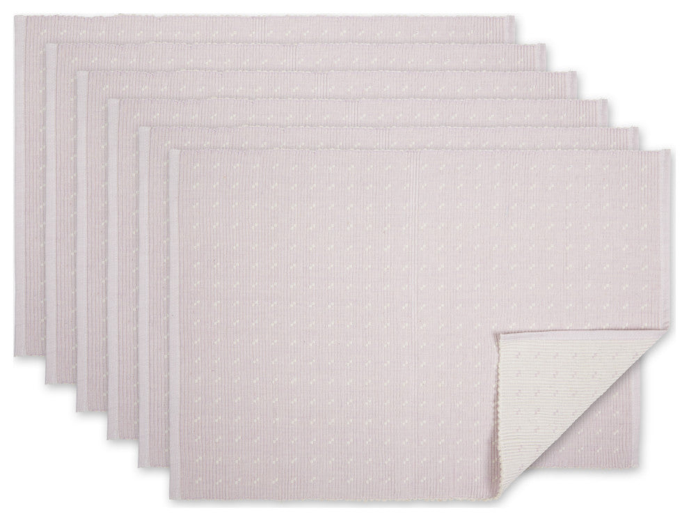 Misty Blue Dobby Dots Rib Placemat Set of 6