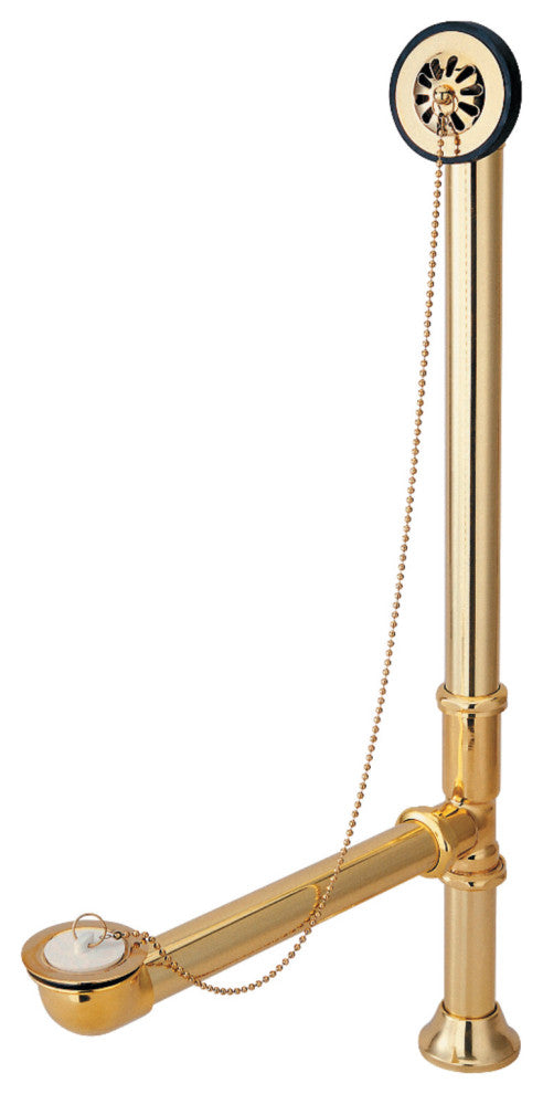 Kingston Brass Clawfoot Bathtub Waste and Overflow Drain, Polished Brass
