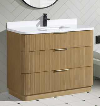 Ari Kitchen and Bath Calamigo 42" Freestanding Bathroom Vanity Oak