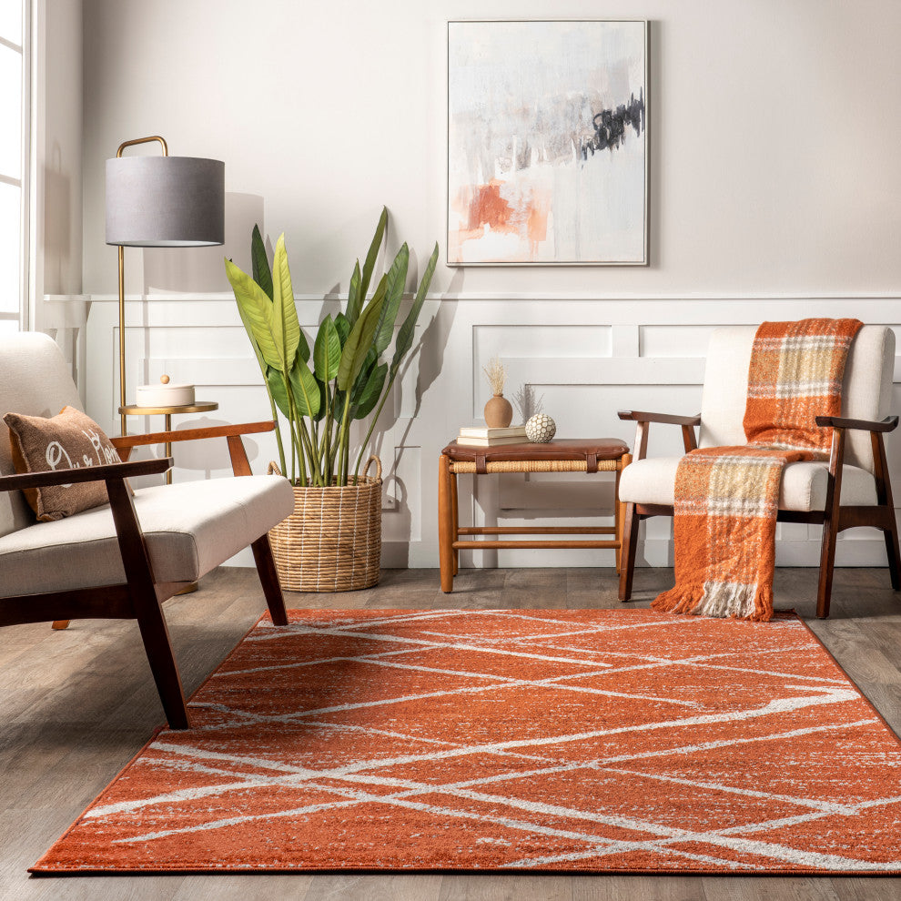 Nuloom Thigpen Contemporary Area Rug, Dark Orange 4'x6'