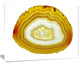 Yellow Agate with Geological Crystal, Large Abstract Canvas Artwork, 60"x28"