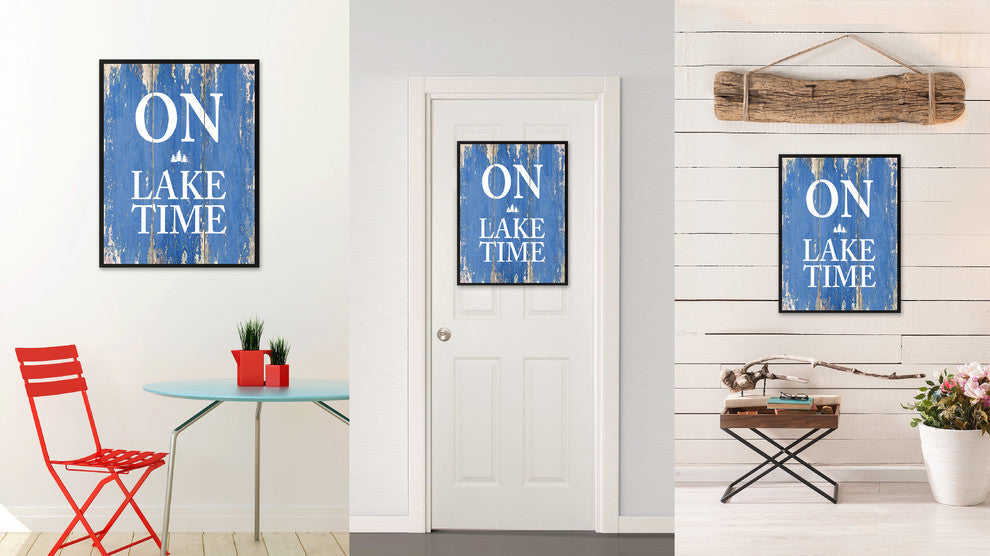 On Lake Time Inspirational, Canvas, Picture Frame, 13"X17"