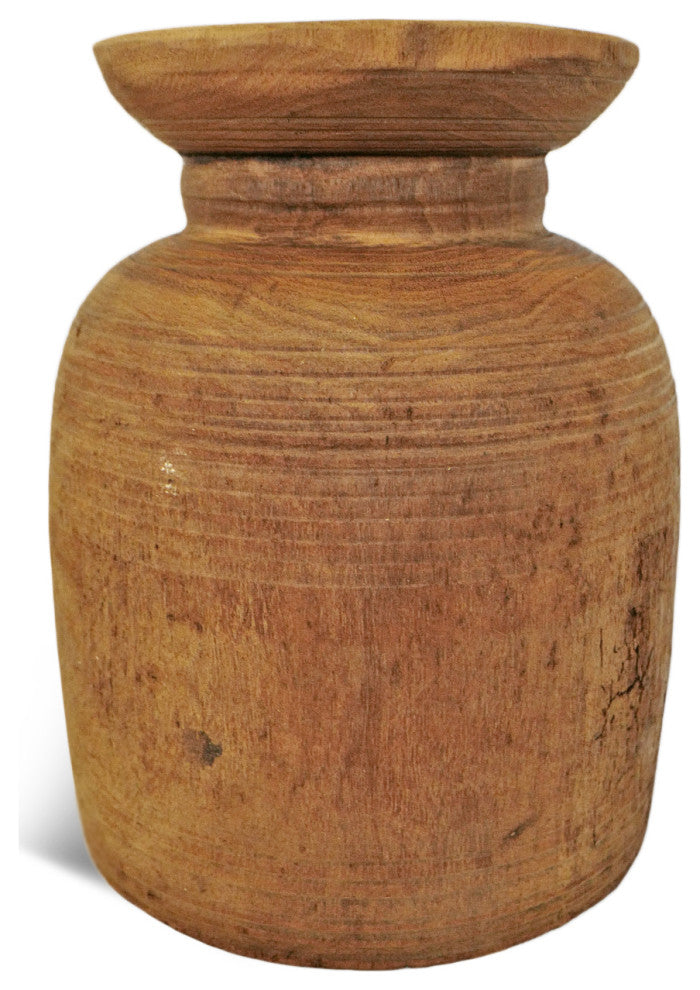 Consigned Old India Wood Pot 21