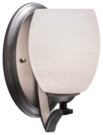 Zilo Wall Sconce, Graphite, 5" White Linen Glass