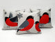 Winter Finch Peaceful Birds Christmas Pillow