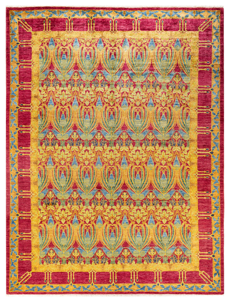Sinha One-of-a-Kind Hand-Knotted Area Rug Purple, 9'0"x11'7"