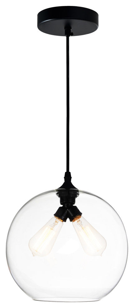 Glass 2 Light Down Mini Pendant, Clear