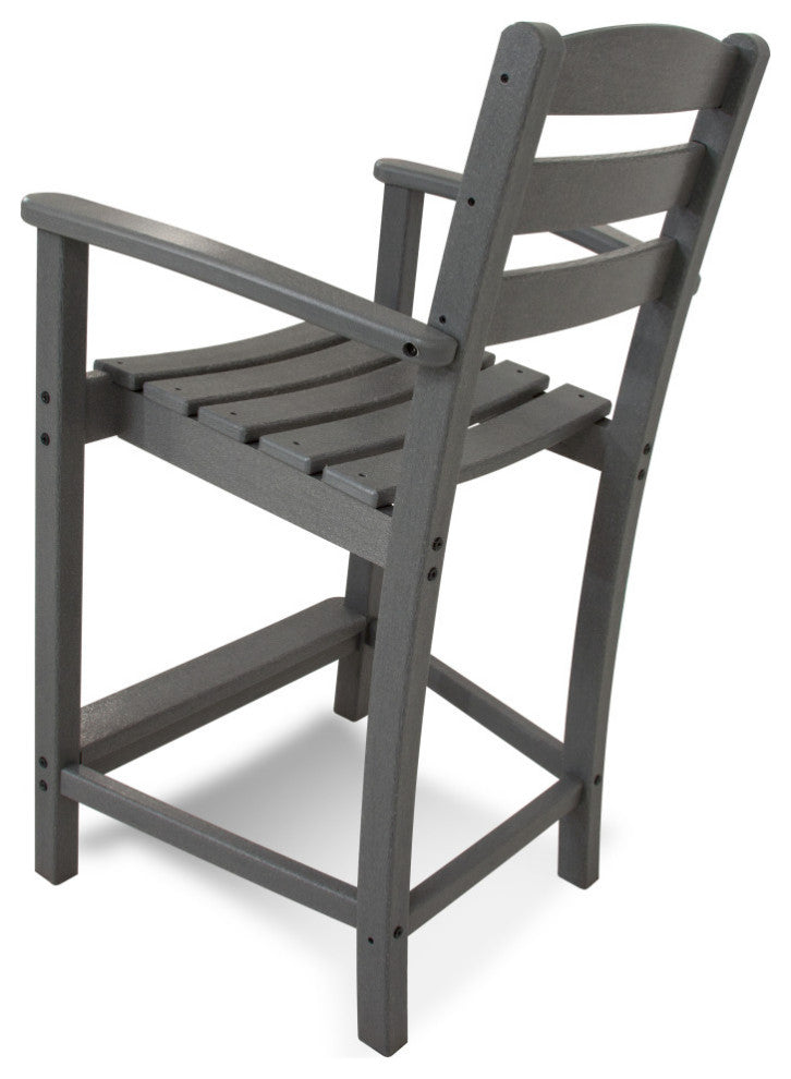 Polywood La Casa Cafe Counter Arm Chair, Sunset Red