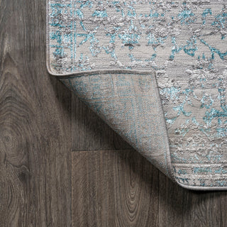 Tidal Modern Strie' Area Rug, Gray/Turquoise, 3 X 5