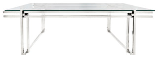 Metal 55" Coffee Table, Silver