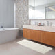 Microfiber Polyester Double Sink Bath Mat Runner - 48"L x 20"W, Off White
