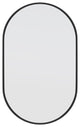 22" W X 36" H Pill Shape Stainless Steel Framed Mirror, Black