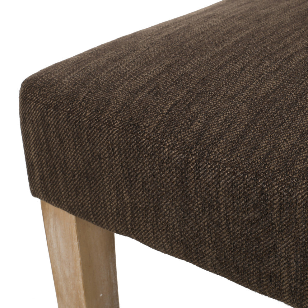 Kuna Contemporary Upholstered Dining Chair, Set of 2, Brown/Weathered Brown