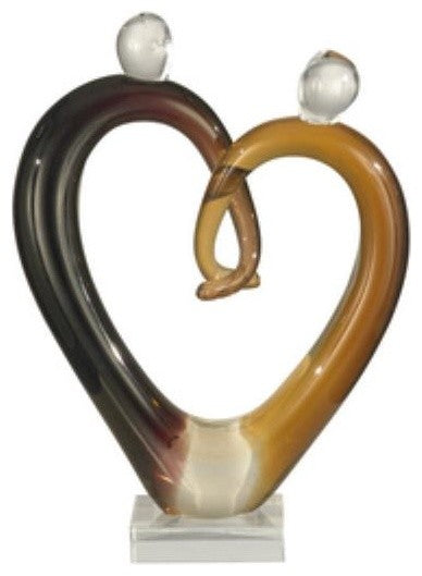 Dale Tiffany AS11112 Art Glass Hearts - 11" Decorative Sculpture