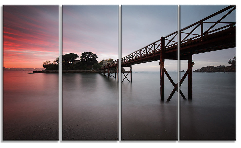 "Santa Cruz Island, Spain" Seashore Canvas Photo Print, 4 Panels, 48"x28"