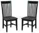 Set of Two Tall Mission Chairs, Coal-Black/Washed Black