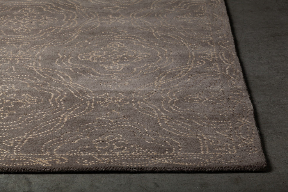Hailee Hand-Tufted Contemporary Rug, Gray/Gold, Rectangular 9'x13'