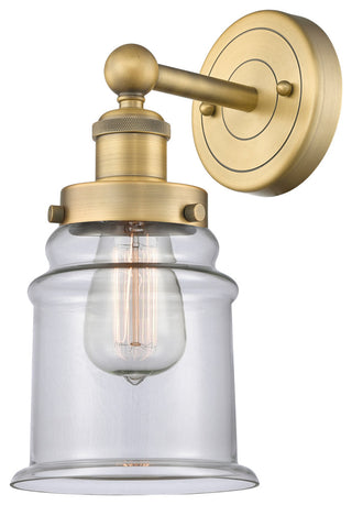 Canton 1-Light 6" Sconce, Brushed Brass Finish, Clear Shade