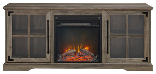 Abigail 60" 2 Door Fireplace Console - Grey Wash