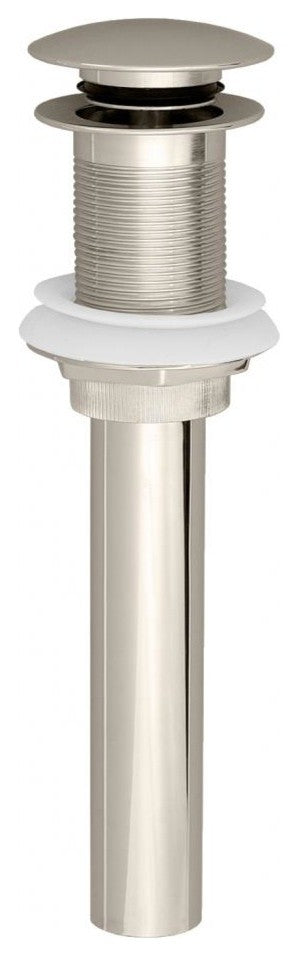 Euro Mushroom Lavatory Drain W/O Overflow Holes - Exposed In Polished Nickel