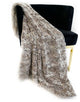 Light Brown Wild Rabbit Faux Fur Luxury Throw Blanket, 102Lx116W California King