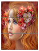 "Woman With Autumn Flowers" Digital Metal Wall Art, 3 Panels, 28"x36"