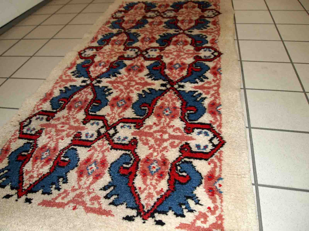 Handmade Vintage Moroccan Berber Rug, 2.6'x5.4', 80cmx165cm 1970s