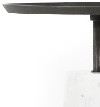 Cronos End Table-Polished White Marble