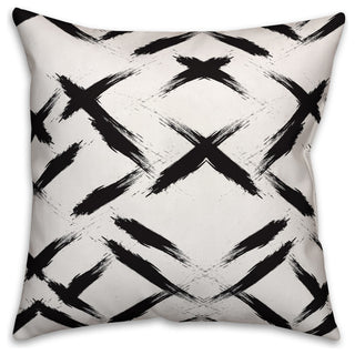 Black Brush Strokes Throw Pillow, 16"x16", Cover Only