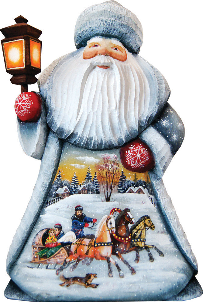 Old World Santa Troika, Woodcarved Figurine