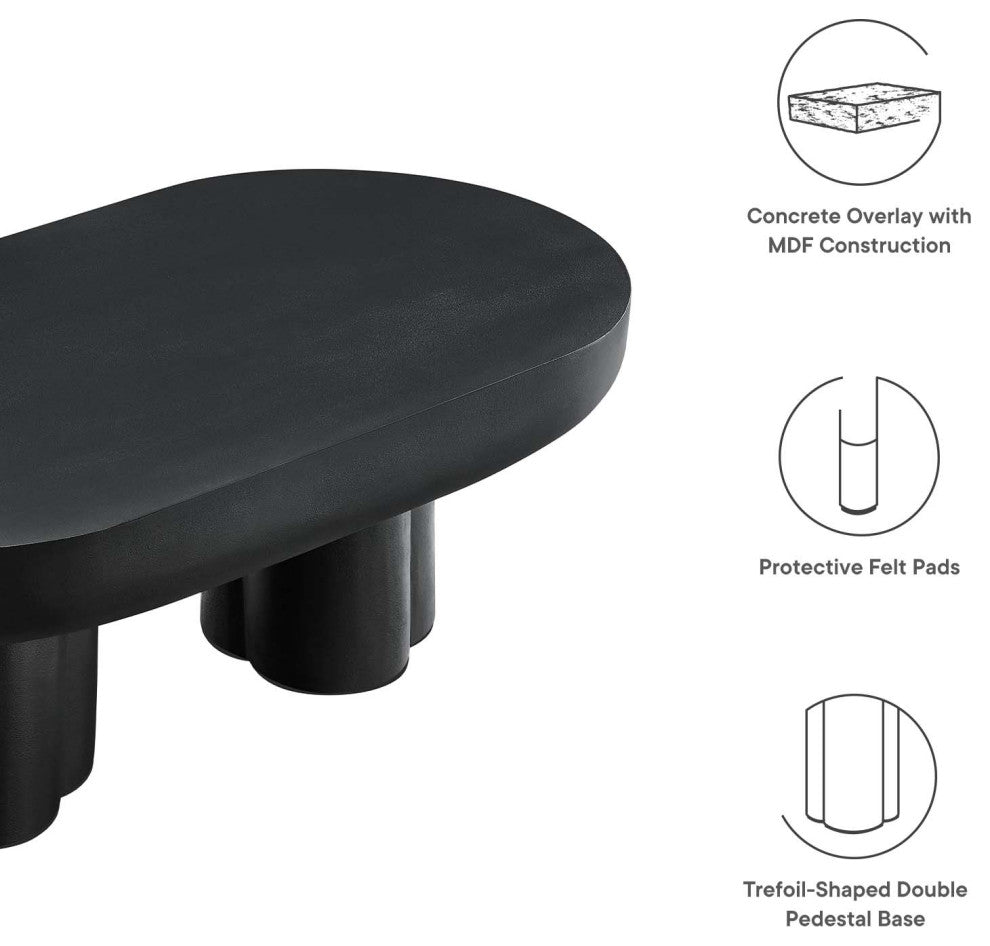 Caspian Oval Concrete Coffee Table