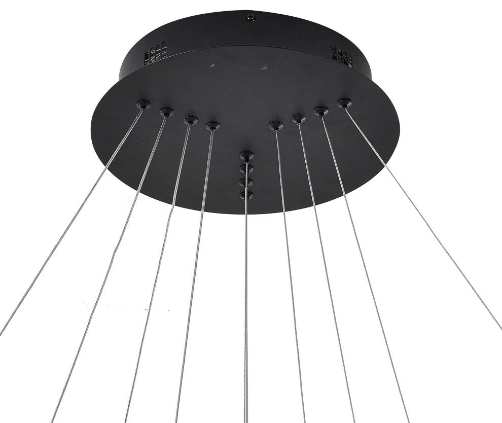 LED Chandelier, Matte Black