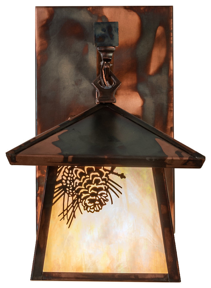 8 Wide Stillwater Winter Pine Hanging Wall Sconce