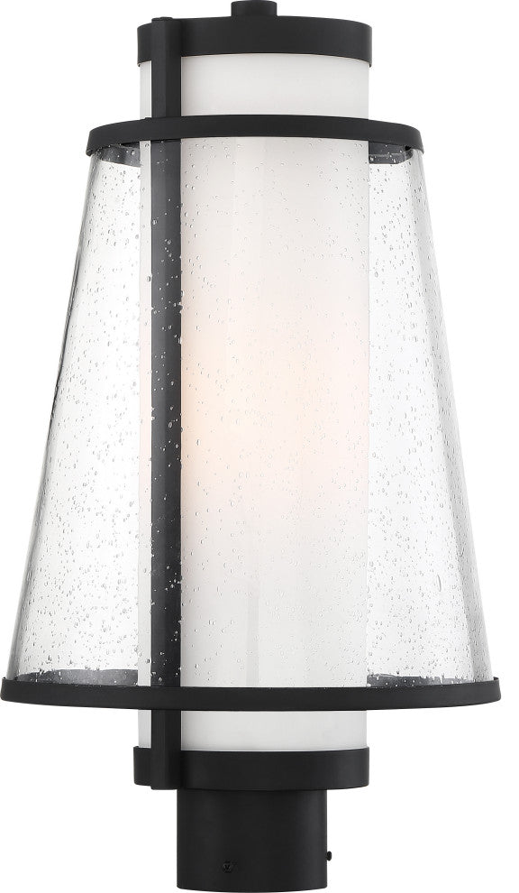 Nuvo Anau 1-Light Incandescent Matte Black Glass Wall Mount