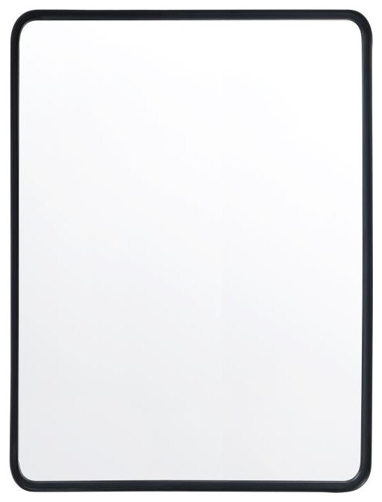 Ava Metal Deep Framed Wall Mirror, Black, 40"