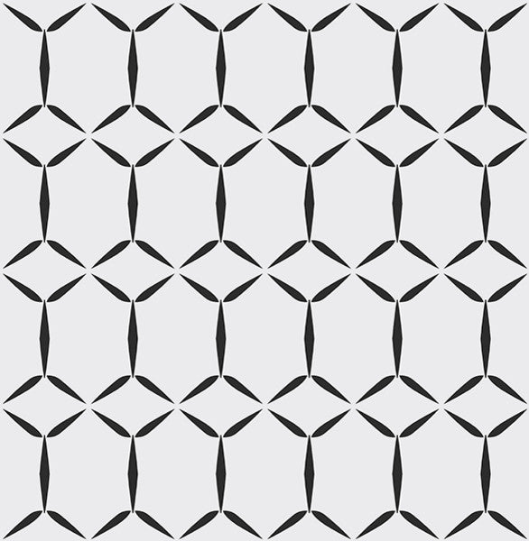 Fusion Geometric  Wallpaper, Black on White, Bolt